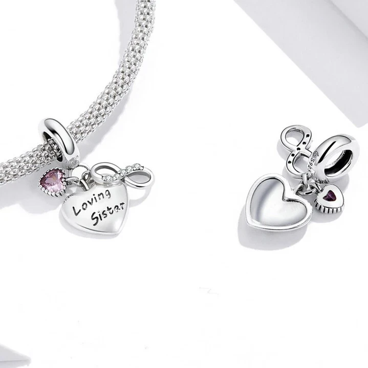  Charm Amor Hermanas Infinito en Plata 925  3
