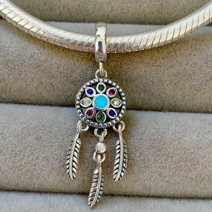 Charm Dije Atrapasueños Boho Espiritual Plata 925   2