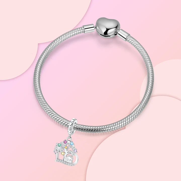 Charm Corazón Dije Árbol de la Vida en Plata 925  2