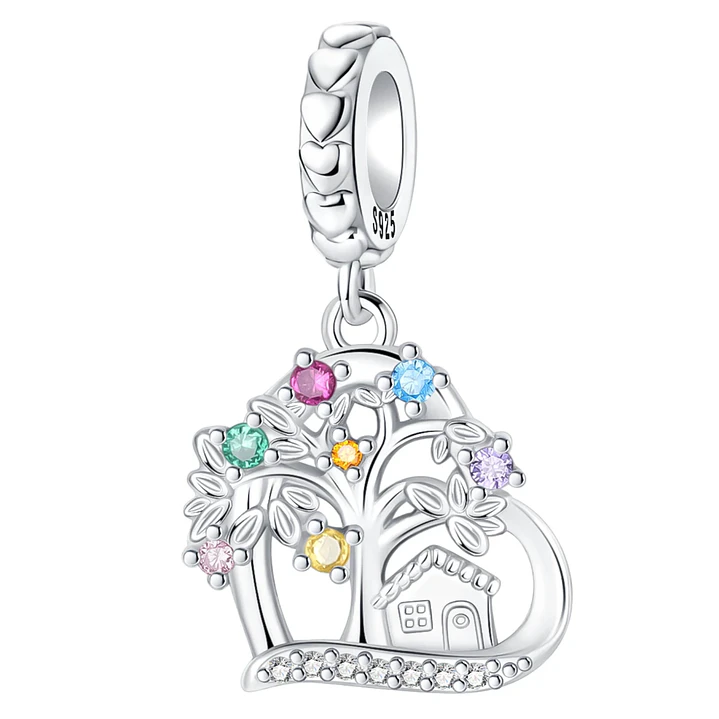 Charm Corazón Dije Árbol de la Vida en Plata 925  1