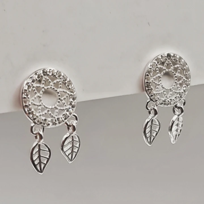 Aros Atrapasueños Circones Brillantes en Plata 925  2