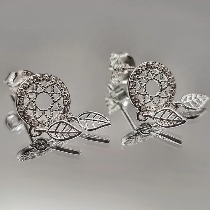 Aros Atrapasueños Circones Brillantes en Plata 925  3