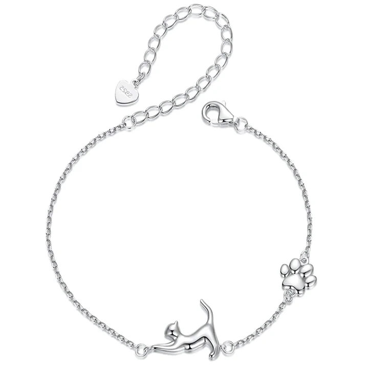 Pulsera Gatito Huellita Mascotas en Plata 925  1
