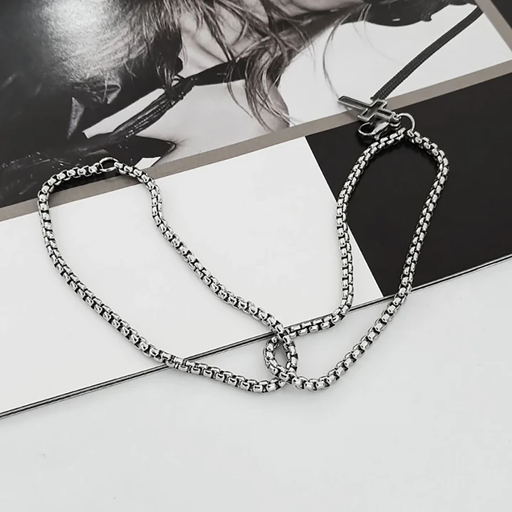 Pulsera Hombre Acero Inoxidable Estilo Cruzado Moderno 3