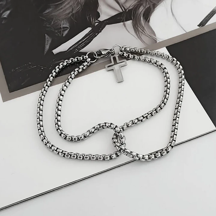 Pulsera Hombre Acero Inoxidable Estilo Cruzado Moderno 4
