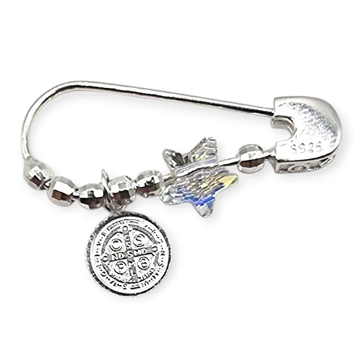 Colgante Plata 925 Prendedor Alfiler San Benito Abad Estrella  2