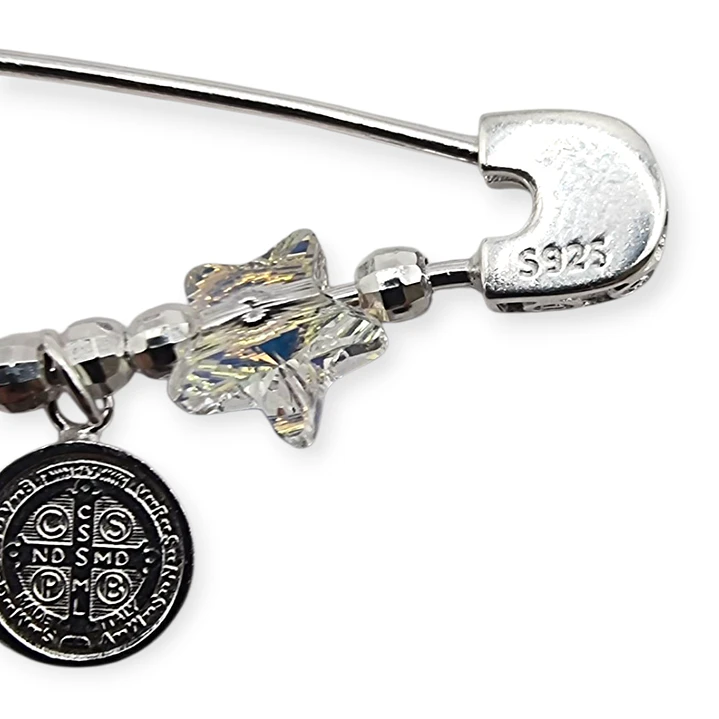 Colgante Plata 925 Prendedor Alfiler San Benito Abad Estrella  4