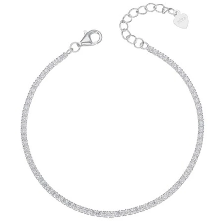 Pulsera Tennis Plata 925 Circones Brillante  1