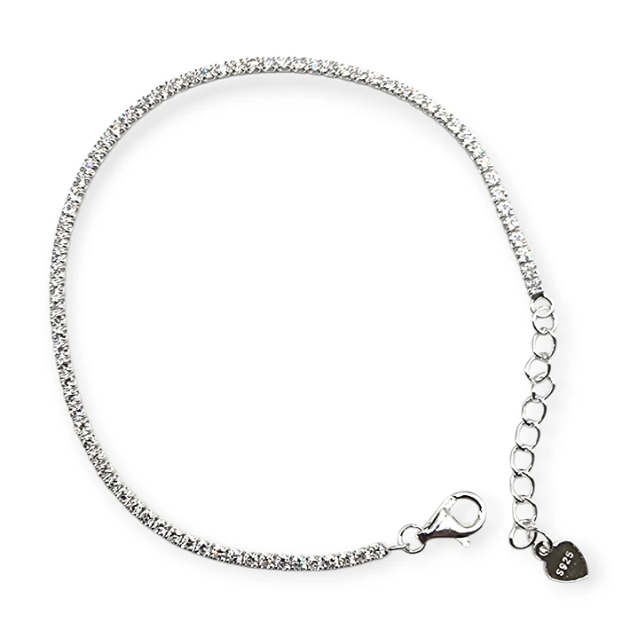 Pulsera Tennis Plata 925 Circones Brillante  3