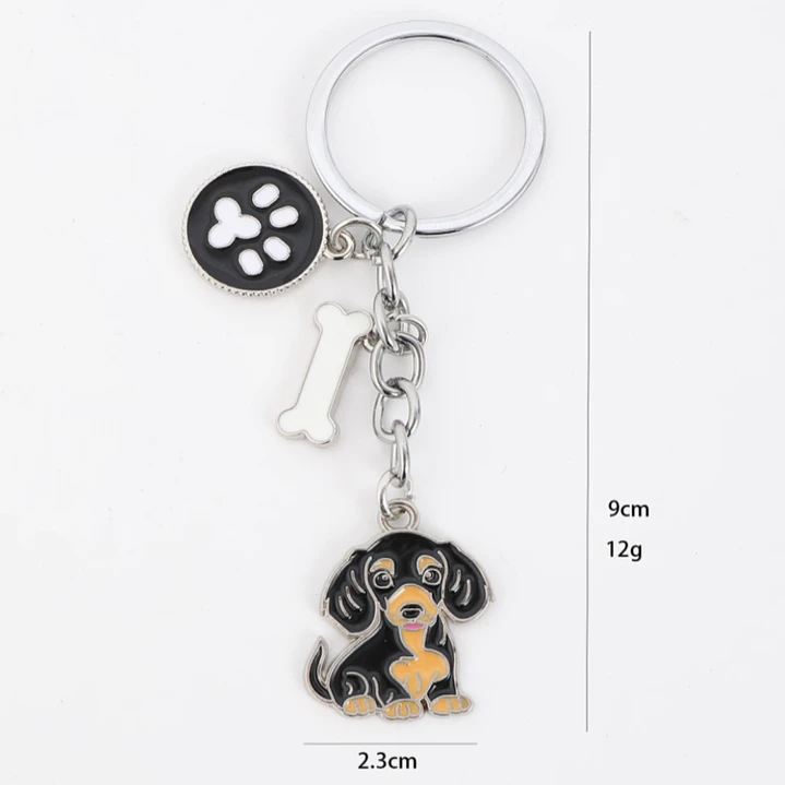 Llavero Perrito Salchicha Dachshund en Acero Inoxidable  3