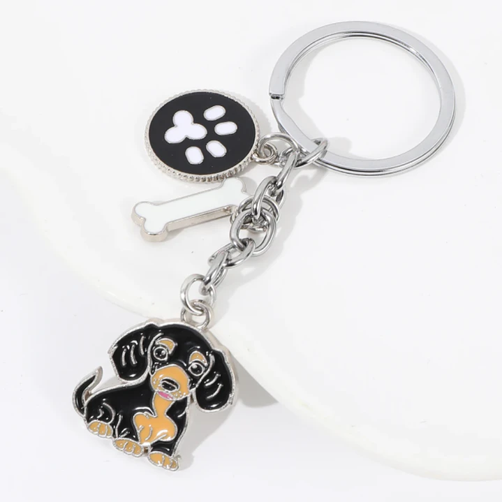 Llavero Perrito Salchicha Dachshund en Acero Inoxidable  4