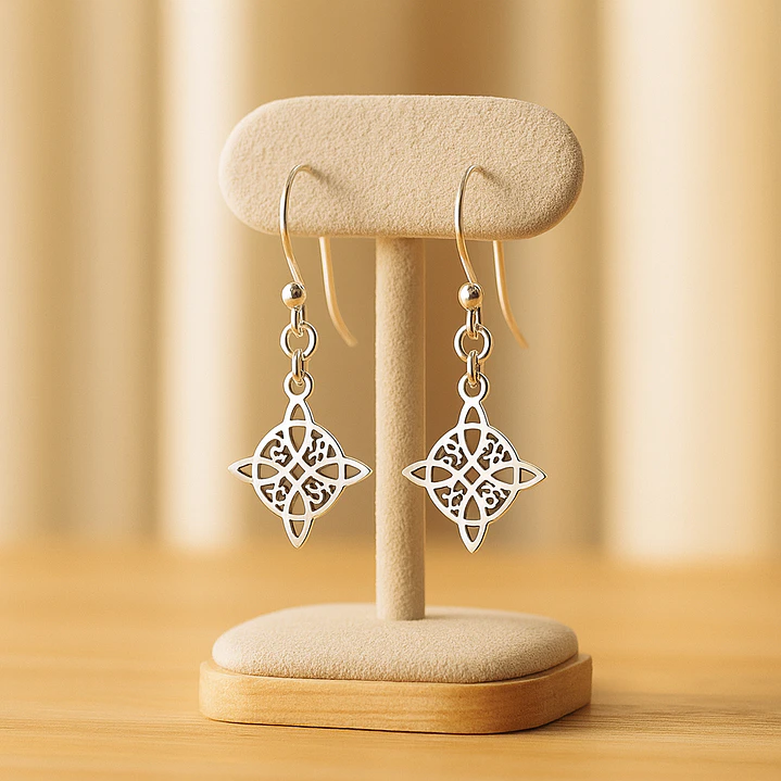 Aros Nudo de Bruja Colgante en Plata 925  3