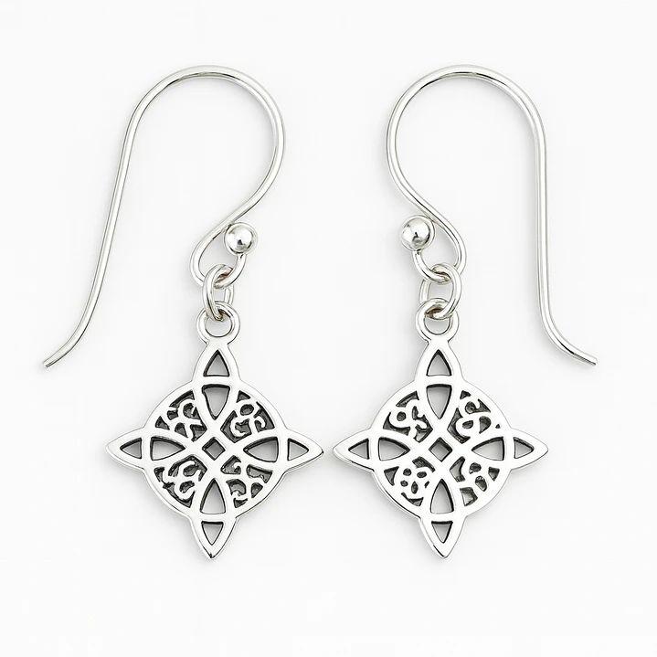 Aros Nudo de Bruja Colgante en Plata 925  1