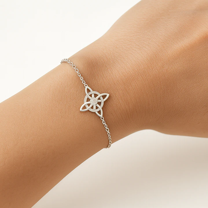 Pulsera Nudo de Bruja Circón en Plata 925 Elegante 2