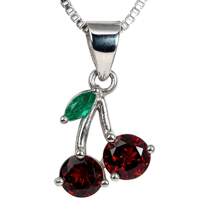 Collar Cereza con Circones en Plata 925  1