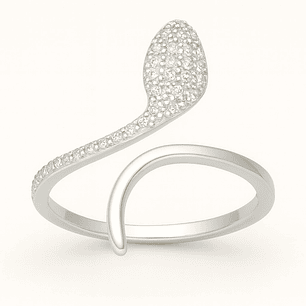 Anillo Ajustable Serpiente Circones en Plata 925