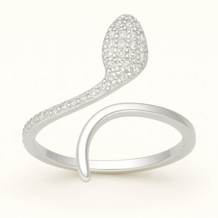 Anillo Ajustable Serpiente Circones en Plata 925 1