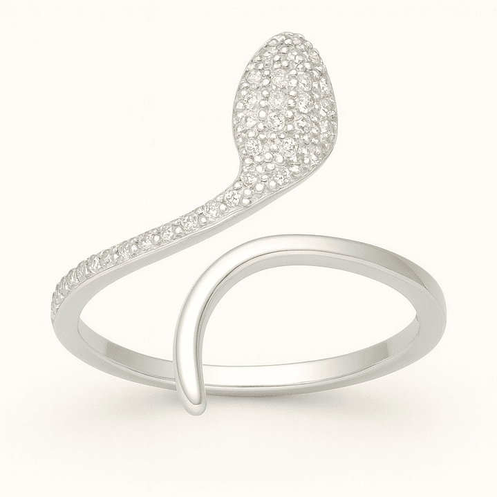 Anillo Ajustable Serpiente Circones en Plata 925 1