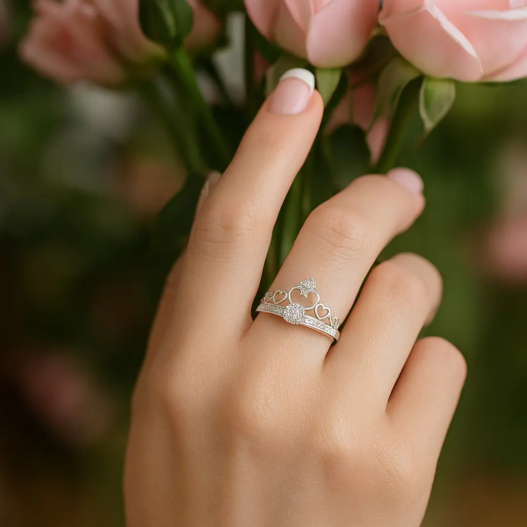 Anillo Corona Circones en Plata 925 3