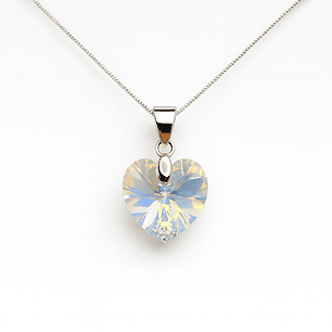 Collar Cristal Austriaco Aurora Boreal 14mm en Plata 925 