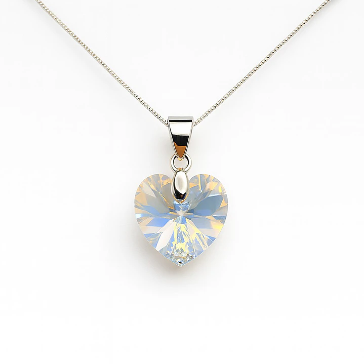 Collar Cristal Austriaco Aurora Boreal 14mm en Plata 925  1