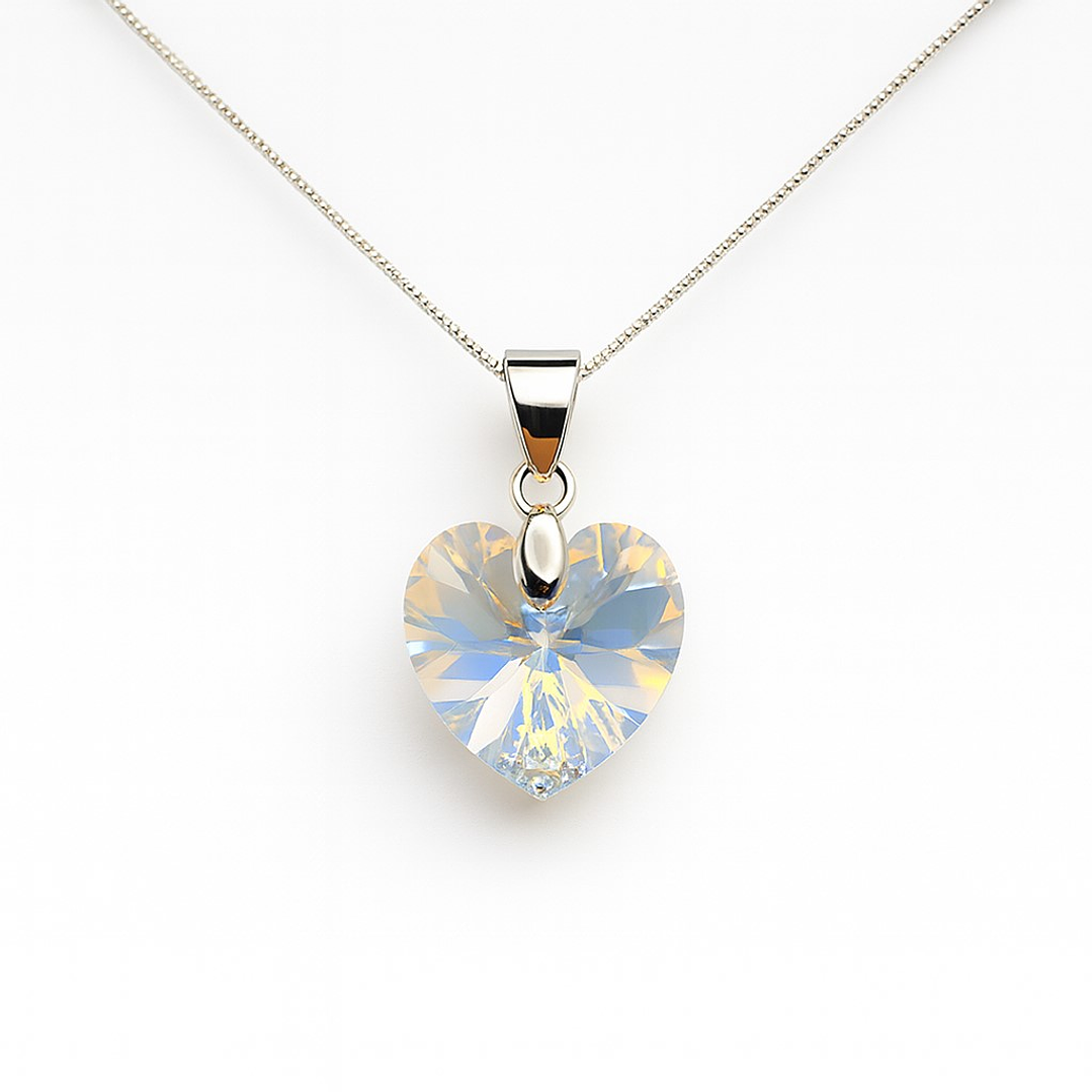 Collar Cristal Austriaco Aurora Boreal 14mm en Plata 925  1