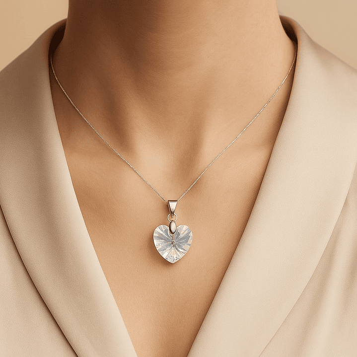 Collar Cristal Austriaco Aurora Boreal 14mm en Plata 925  2