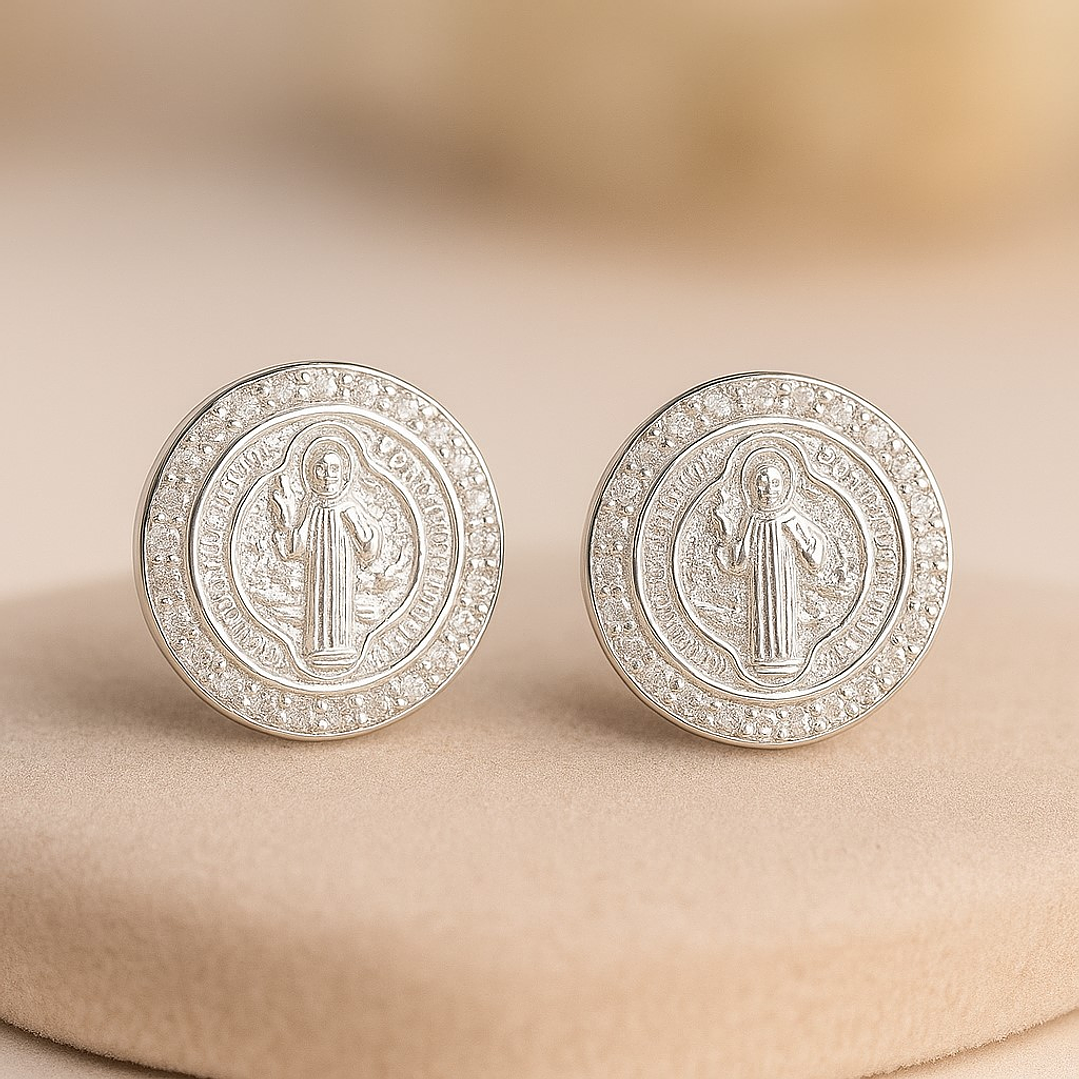 Aros San Benito Circones en Plata 925  3