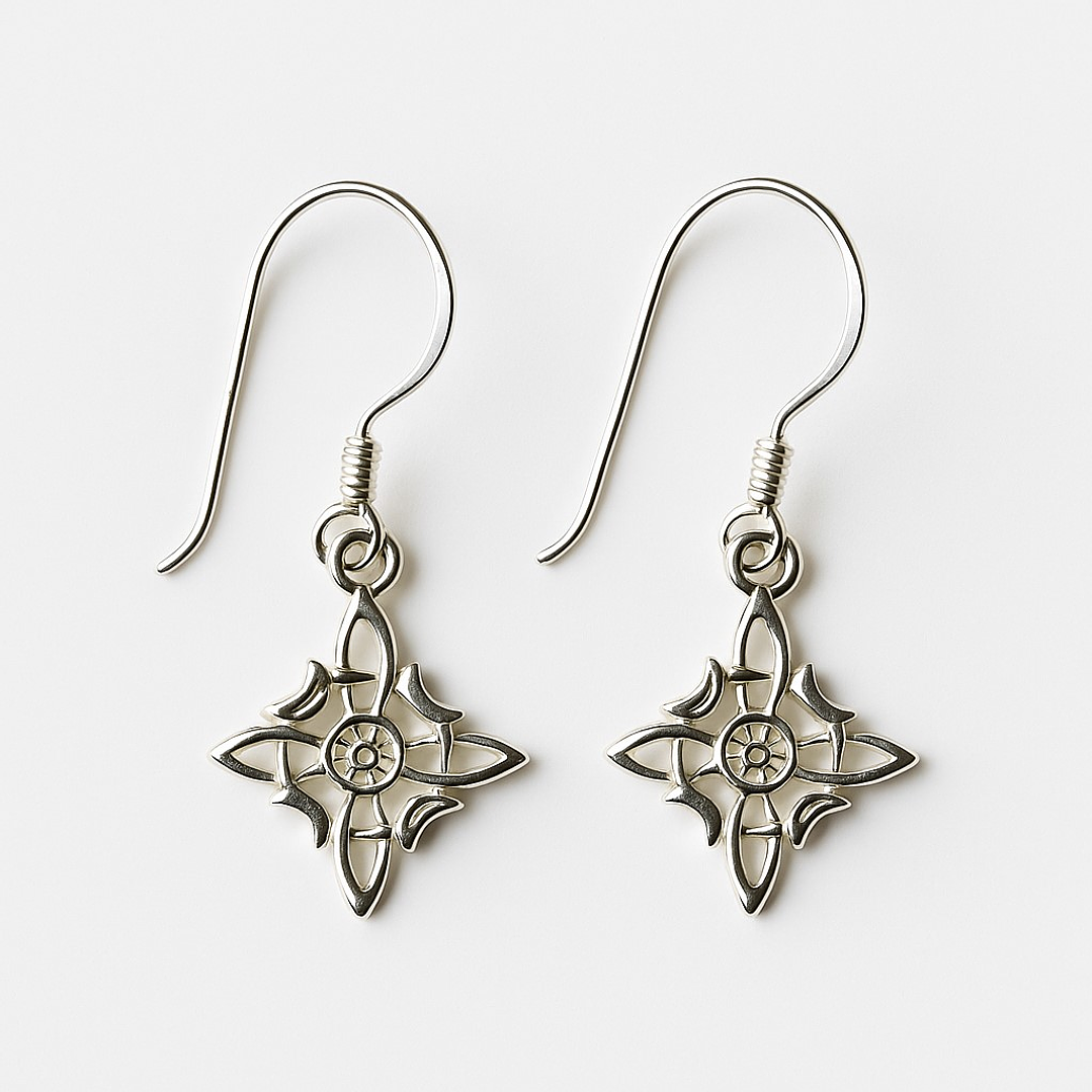 Aros Nudo de Bruja Colgante en Plata 925  1