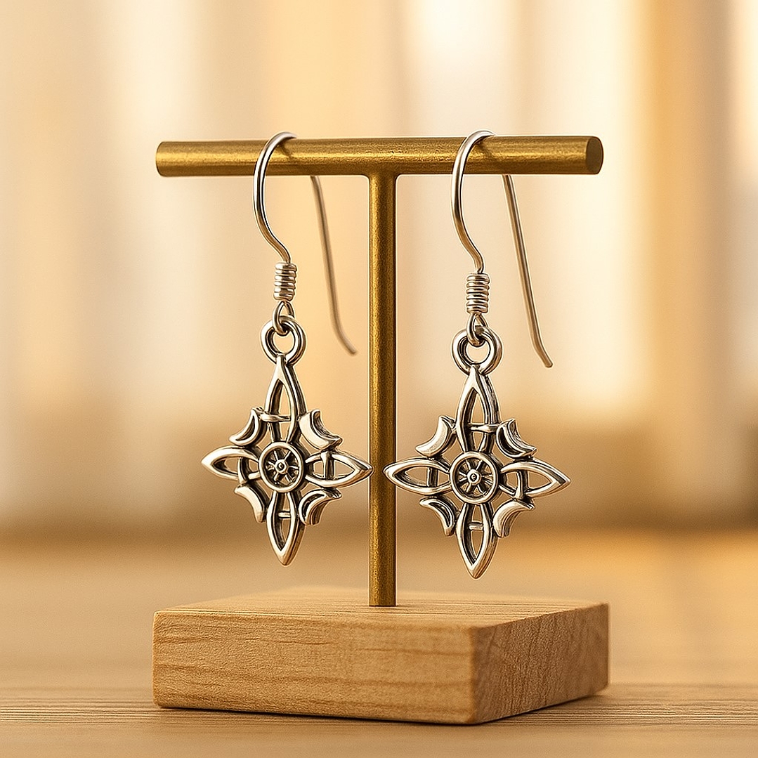 Aros Nudo de Bruja Colgante en Plata 925  3