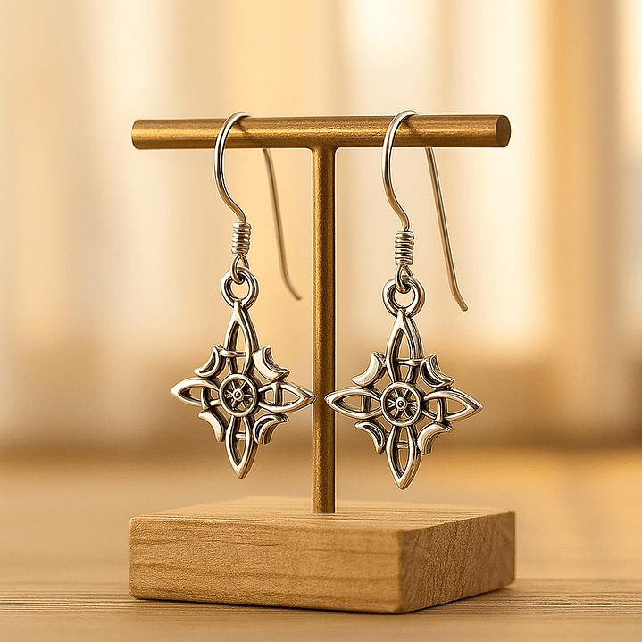 Aros Nudo de Bruja Colgante en Plata 925  3