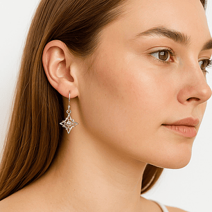 Aros Nudo de Bruja Colgante en Plata 925 