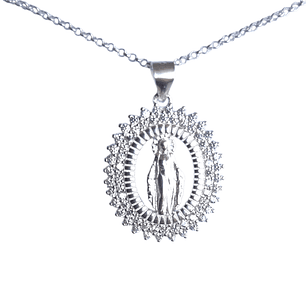 Collar Virgen De Los Rayos Milagrosa en Plata 925 