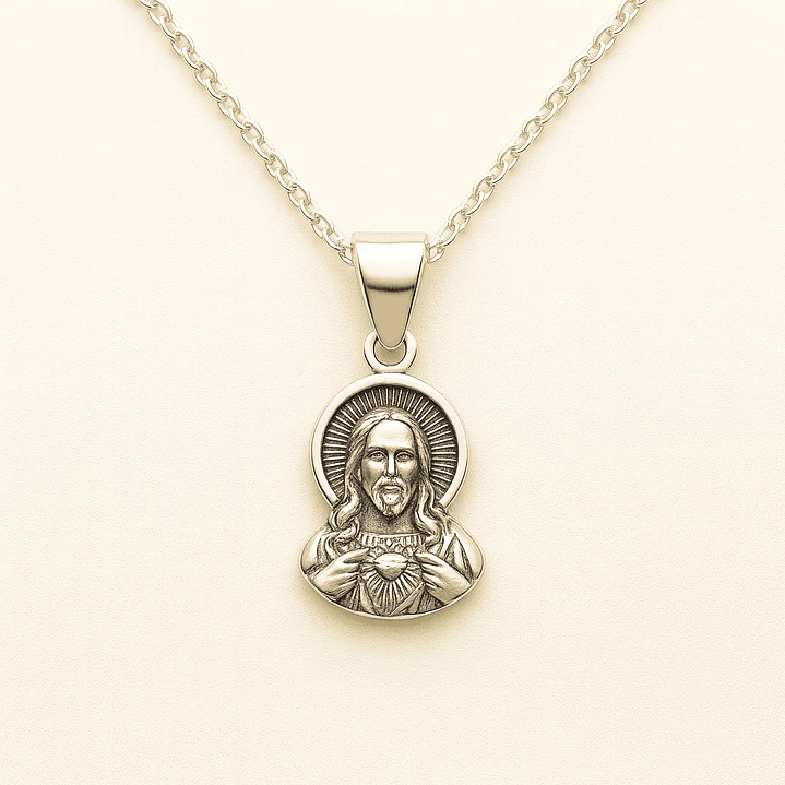 Collar Jesús en Plata 925 Guía y Fortaleza Espiritual 1