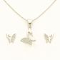 Conjunto Collar y Aros Mariposa Elegante en Plata 925  - Miniatura 1