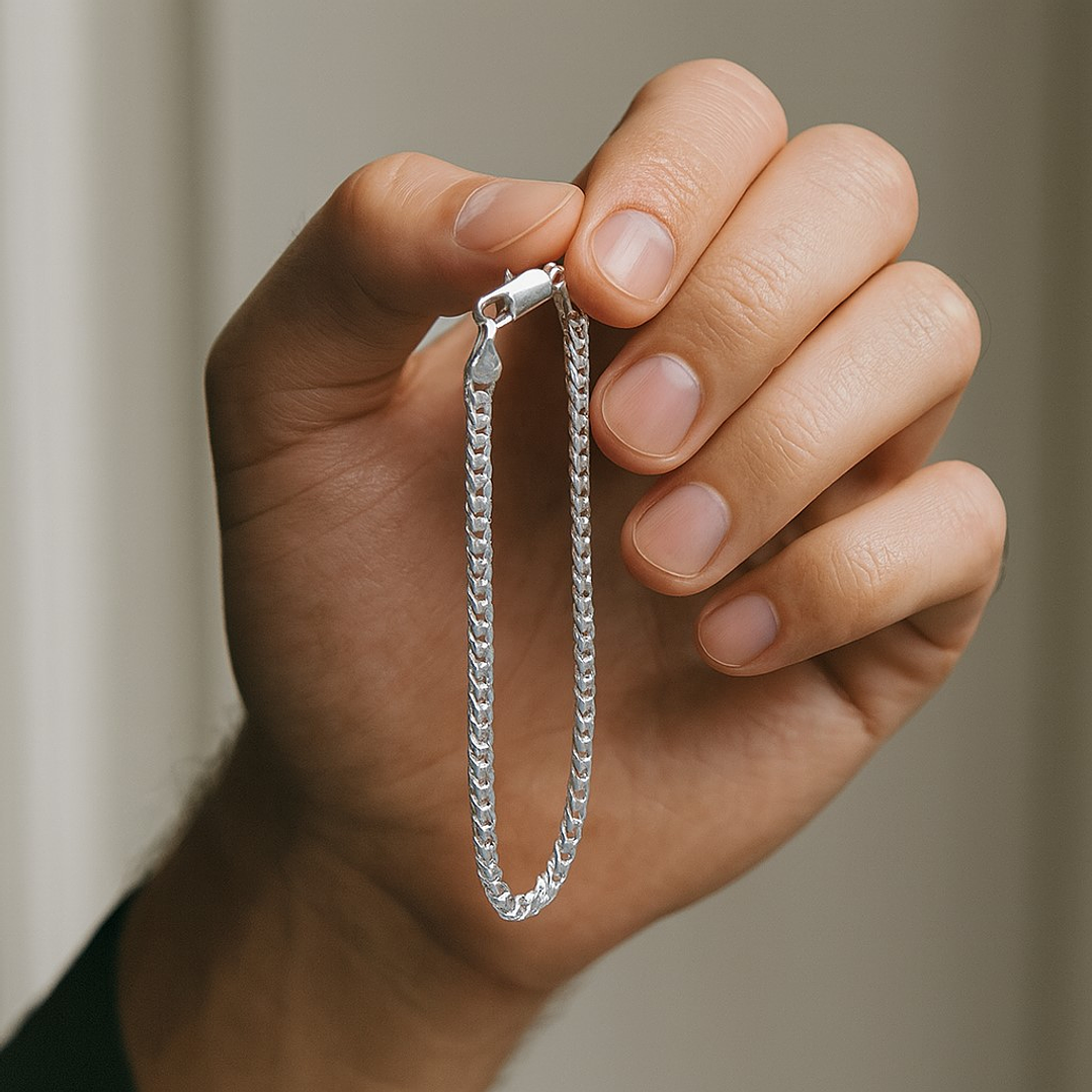 Pulsera Hombre en Plata 925 Estilo Grumet  4