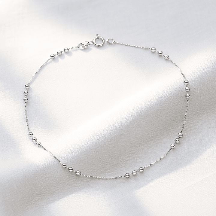 Tobillera Veneciana con Esferas en Plata 925  3