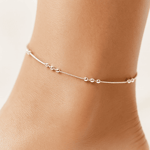 Tobillera Veneciana con Esferas en Plata 925 