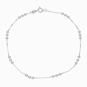 Tobillera Veneciana con Esferas en Plata 925 
