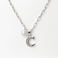 Collar Letra C Circón Con Perla De Rio En Plata Ley 925  - Miniatura 1