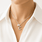 Collar Letra C Circón Con Perla De Rio En Plata Ley 925  - Miniatura 2