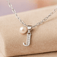 Collar Letra J Circón Perla De Rio Plata Ley 925  - Miniatura 3