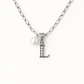 Collar Letra L Circón Perla De Rio Plata Ley 925 Plata 925  - Miniatura 1