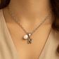 Collar Letra N Circón Perla De Rio Plata Ley 925  - Miniatura 2