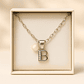 Collar Letra B Circón Perla De Rio Plata Ley 925   - Miniatura 3