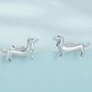 Aros Perrito Salchicha Dachshund en Plata 925  - Miniatura 4