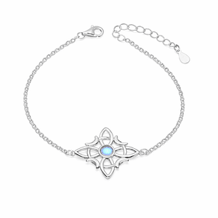 Pulsera Nudo de Brujas Piedra Luna Plata 925