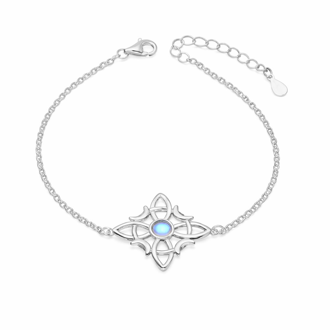 Pulsera Nudo de Brujas Piedra Luna Plata 925 1