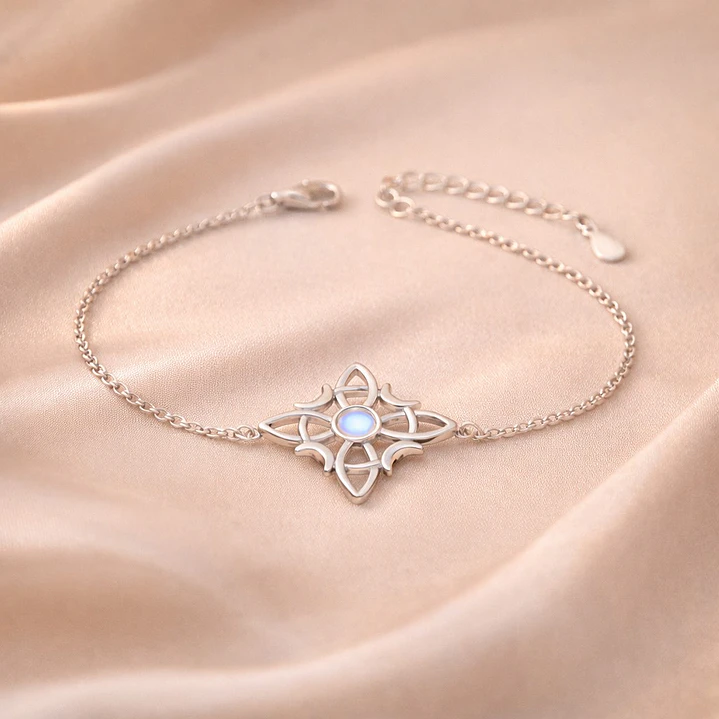 Pulsera Nudo de Brujas Piedra Luna Plata 925 3