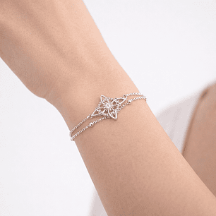 Pulsera Doble Nudo de Brujas Circón en Plata 925
